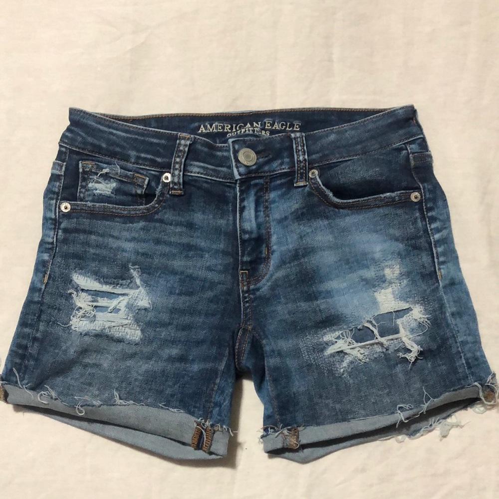 American Eagle Super Super Stretch Cut Off Jean Shorts Size 2